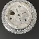 Round ceiling or wall lamp in worked glass. Gray metal support