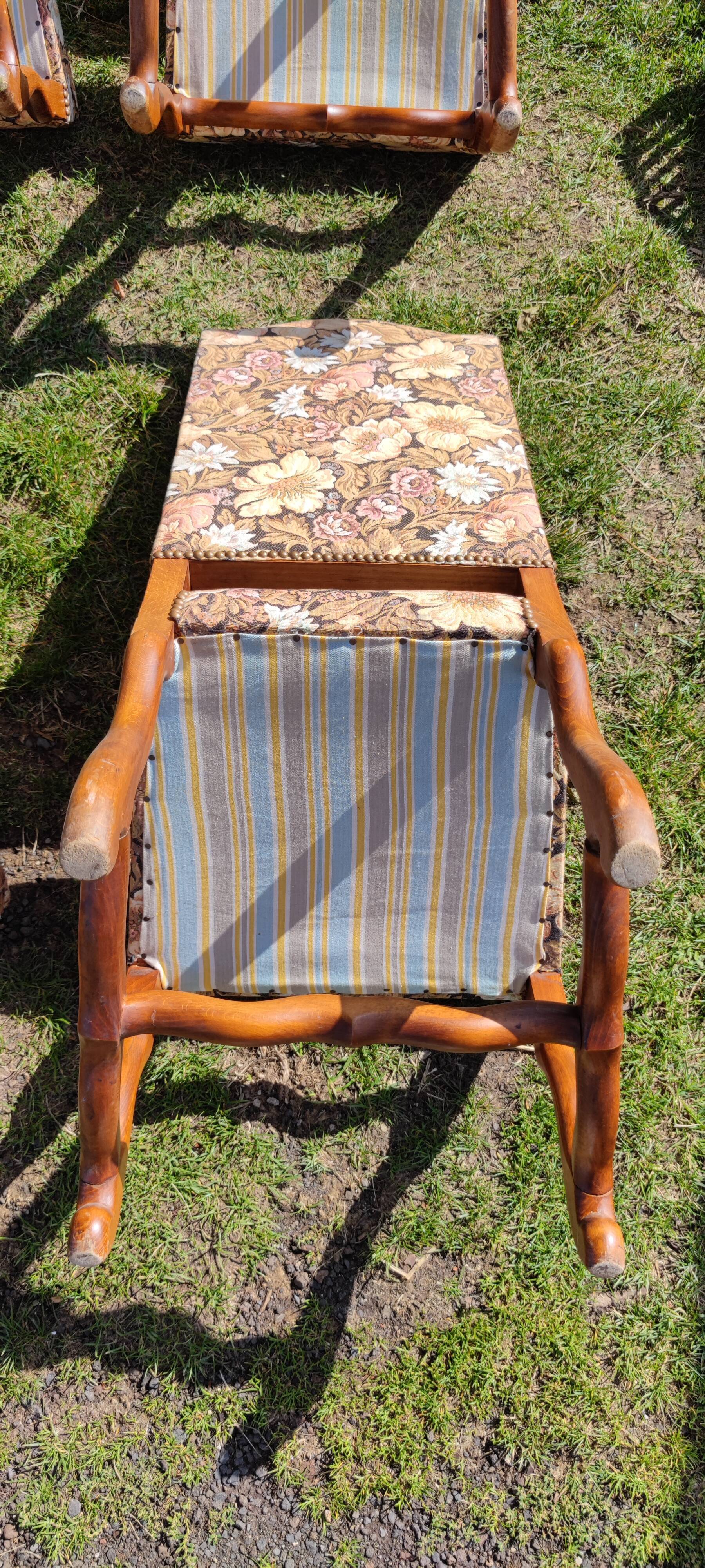 6 Louis XIV chairs in beech