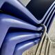 Vintage Louis XII armchair by Philippe Starck, molded blue plastic shell and metal legs