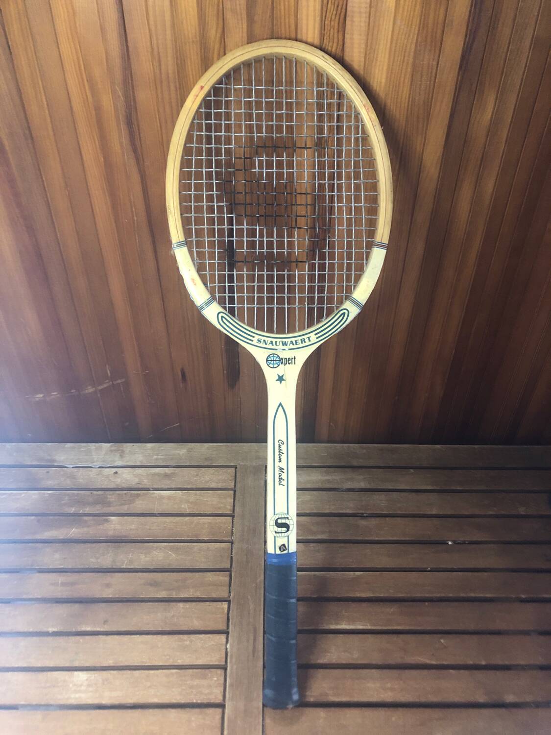 Old snauwaert expert tennis racket wood + zéphyr cross