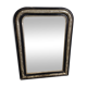 Mirror Louis-Philippe black wood and silver carved