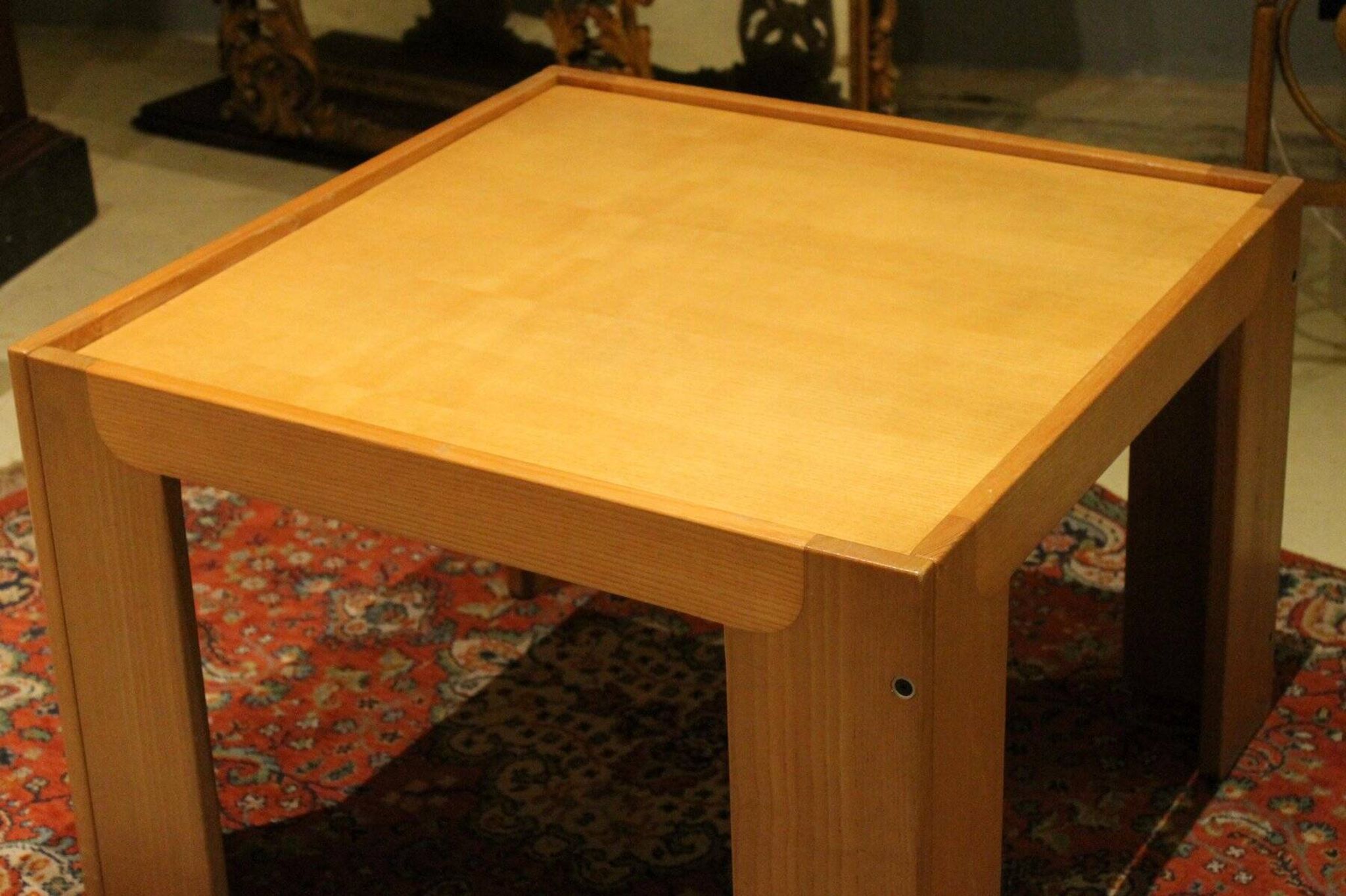 Mid-Century Modern Italian Square Light Wood Coffee Table by Piero Lissoni for Cassina, 1960s