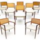 Set of 8 Danish Dining Chairs in Rosewood & Rattan attr. Niels Moller