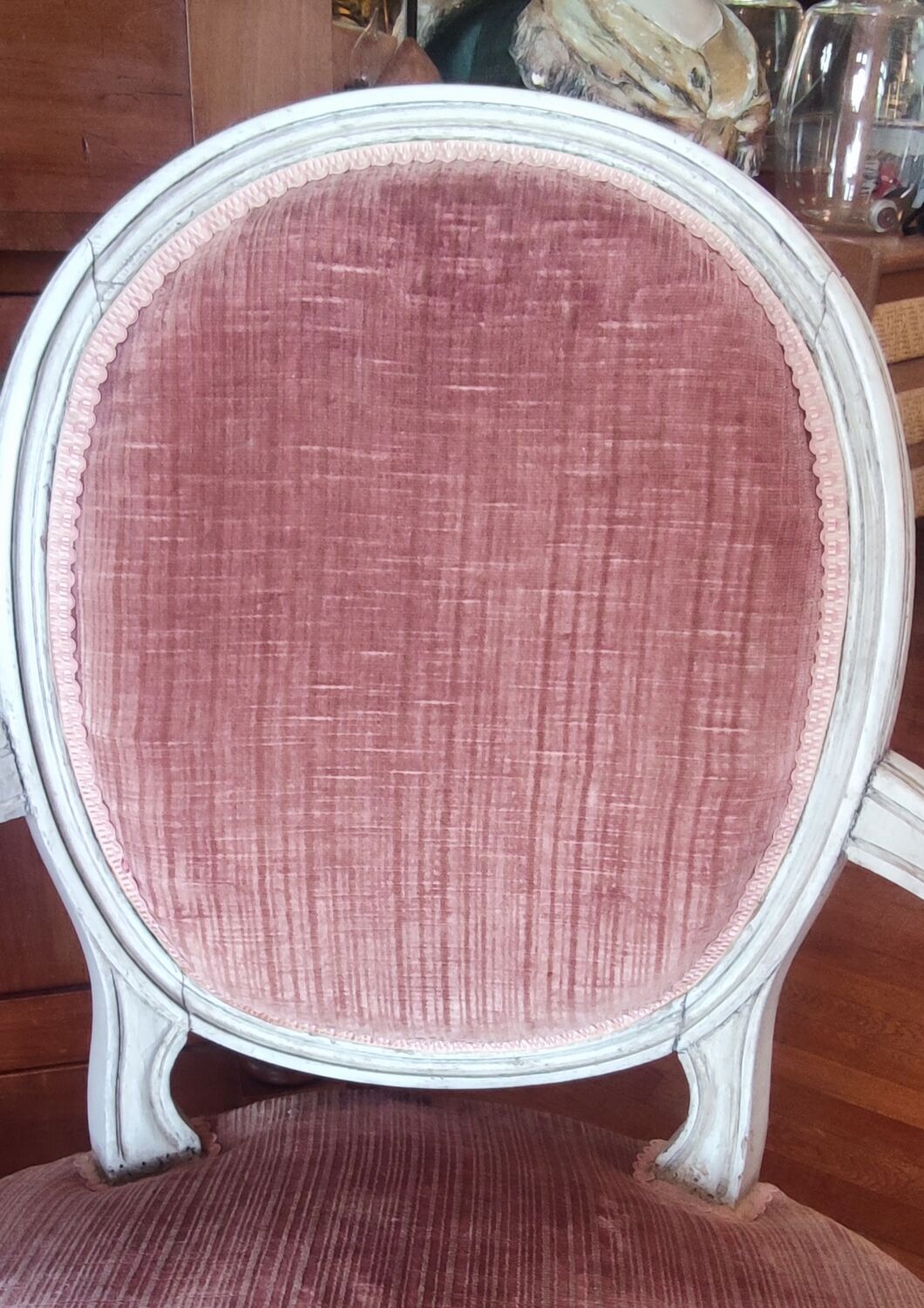 Pair of Louis XVI style medallion armchairs