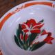 Vintage hollow plate in Chinese enamelled tin.