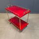 Rare Italian lacquered goatskin / parchment serving bar cart by Aldo T