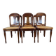 Set of 6 Louis Philippe chairs in cherry wood and cane