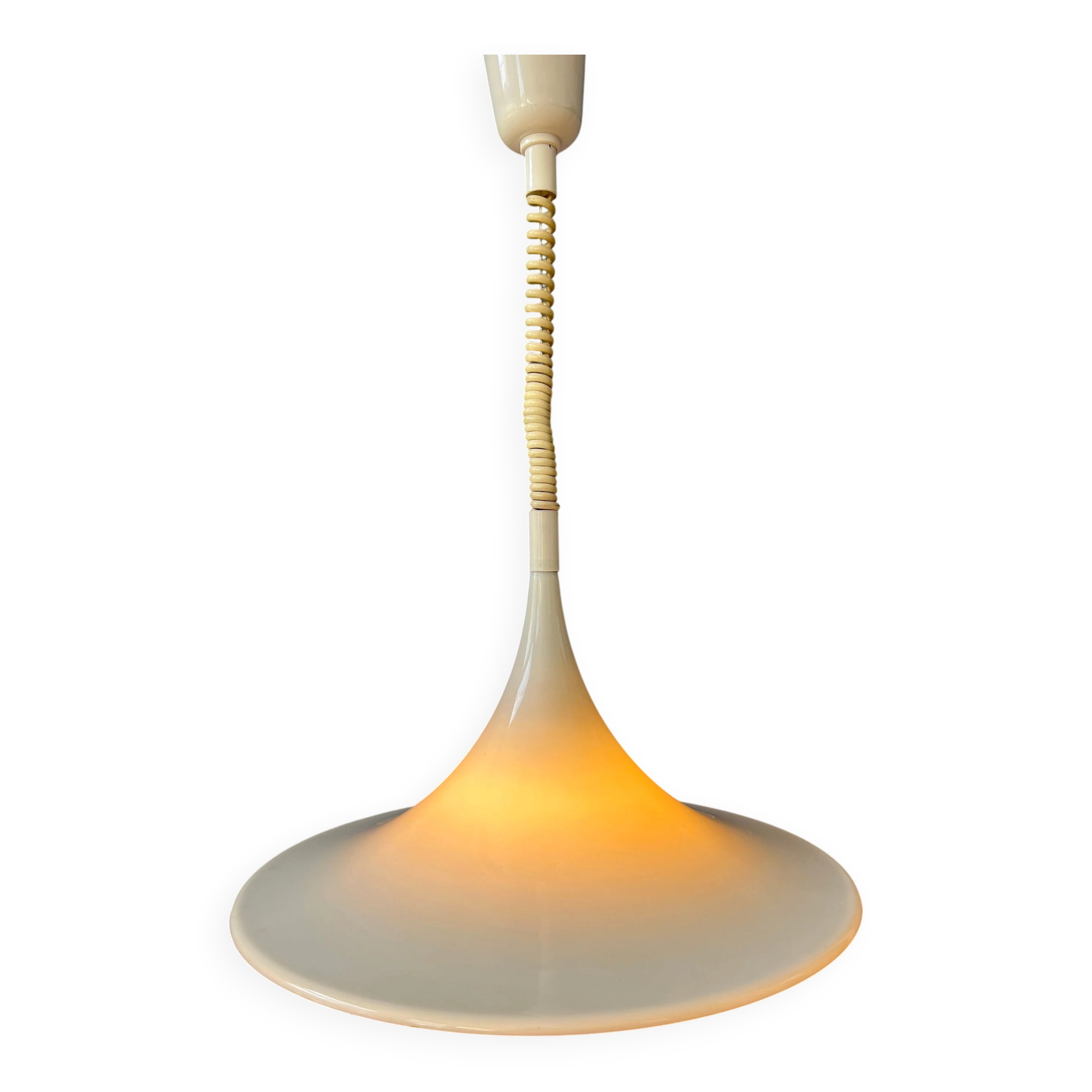 White Space Age Suspension "Witch Hat" Mid-Century