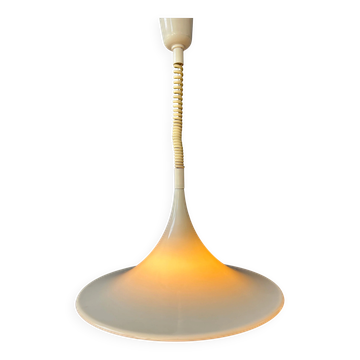 Suspension Space Age blanche « chapeau de sorcière » Mid-Century