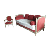 Louis XVI style banquette set + matching armchair