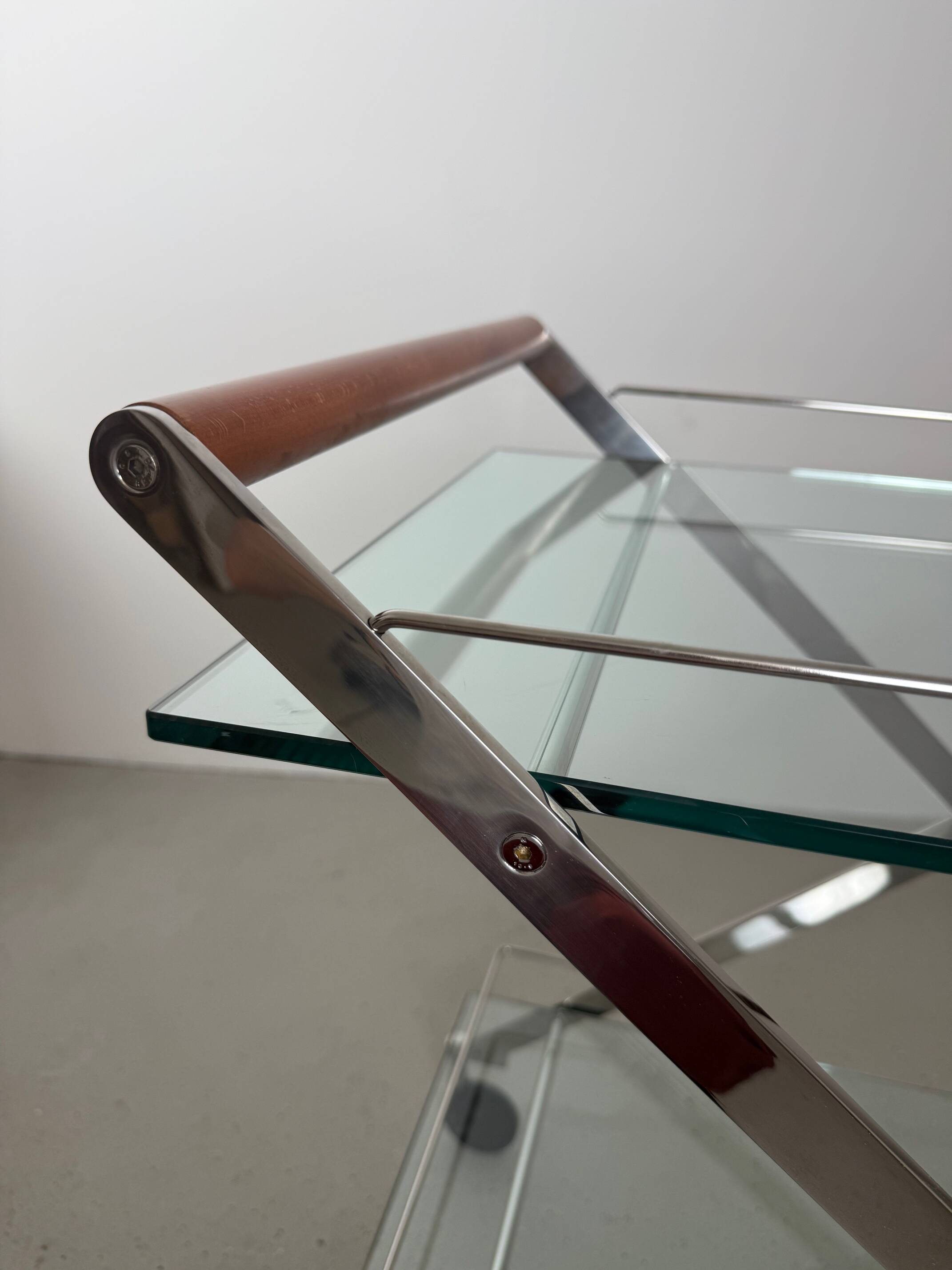 1980s Modernist Gallotti and Radice “Mister” Bar Trolley, Serving Cart