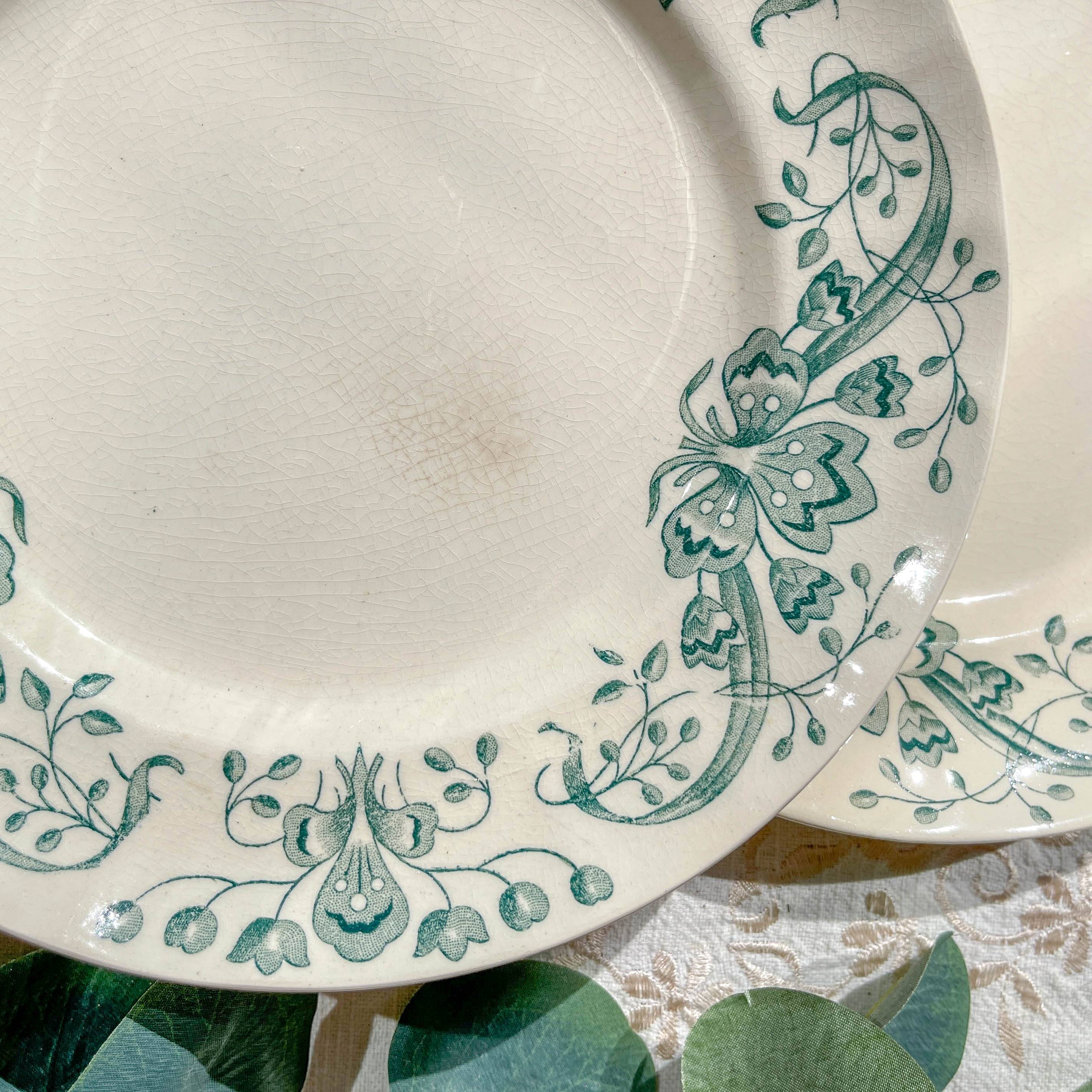 Set of 6 Small Antique Iron Earth Plates "Figuig" – Longchamp 19th Century