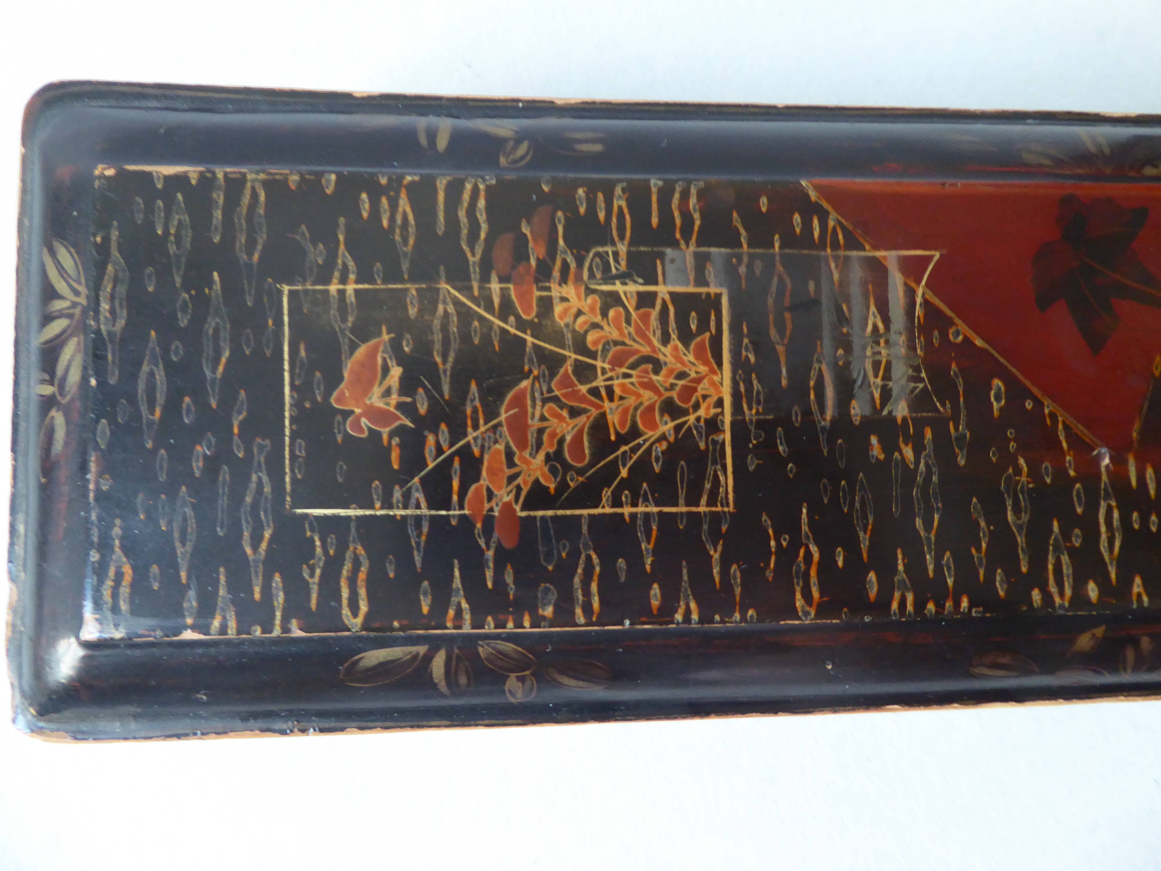 Painted and lase wooden box