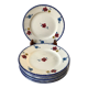 Set of 7 dessert plates Digoin Sarreguemines model "Mary Lou" 40s