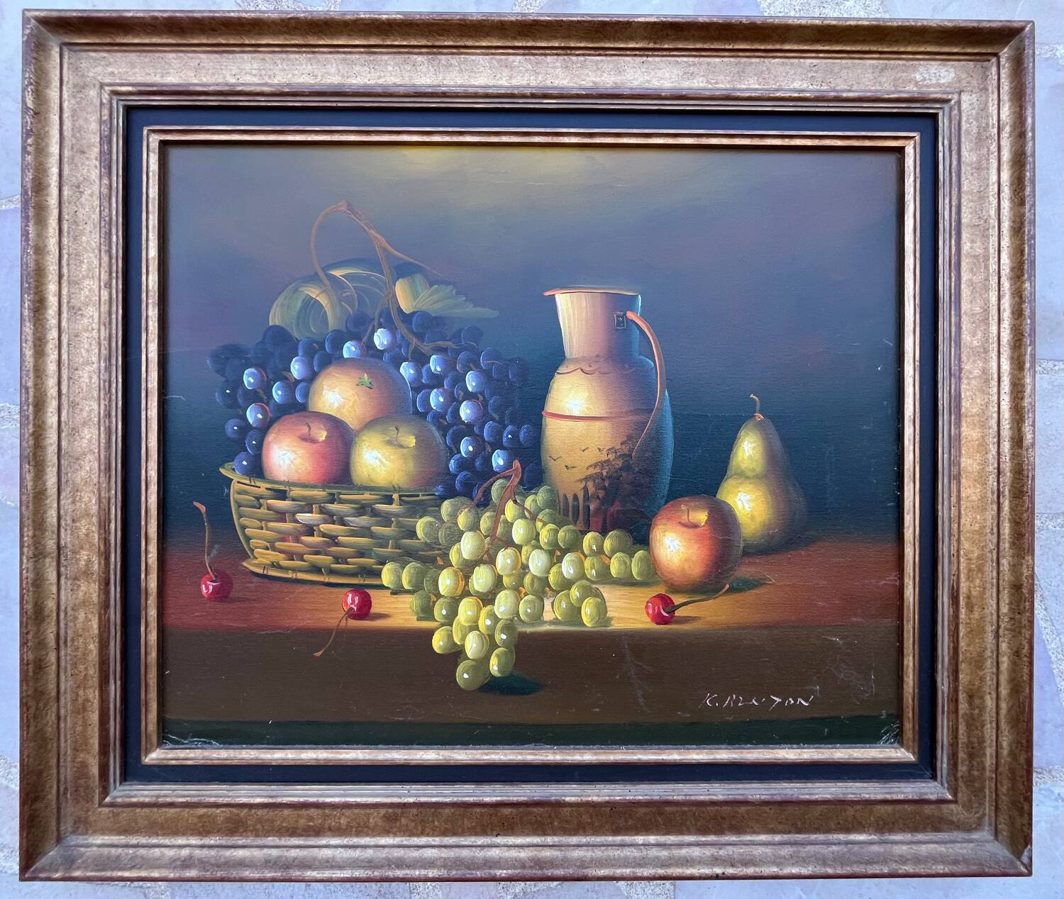 Painting: oil on canvas - still life with fruit