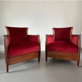 2 x Art Nouveau club chairs.