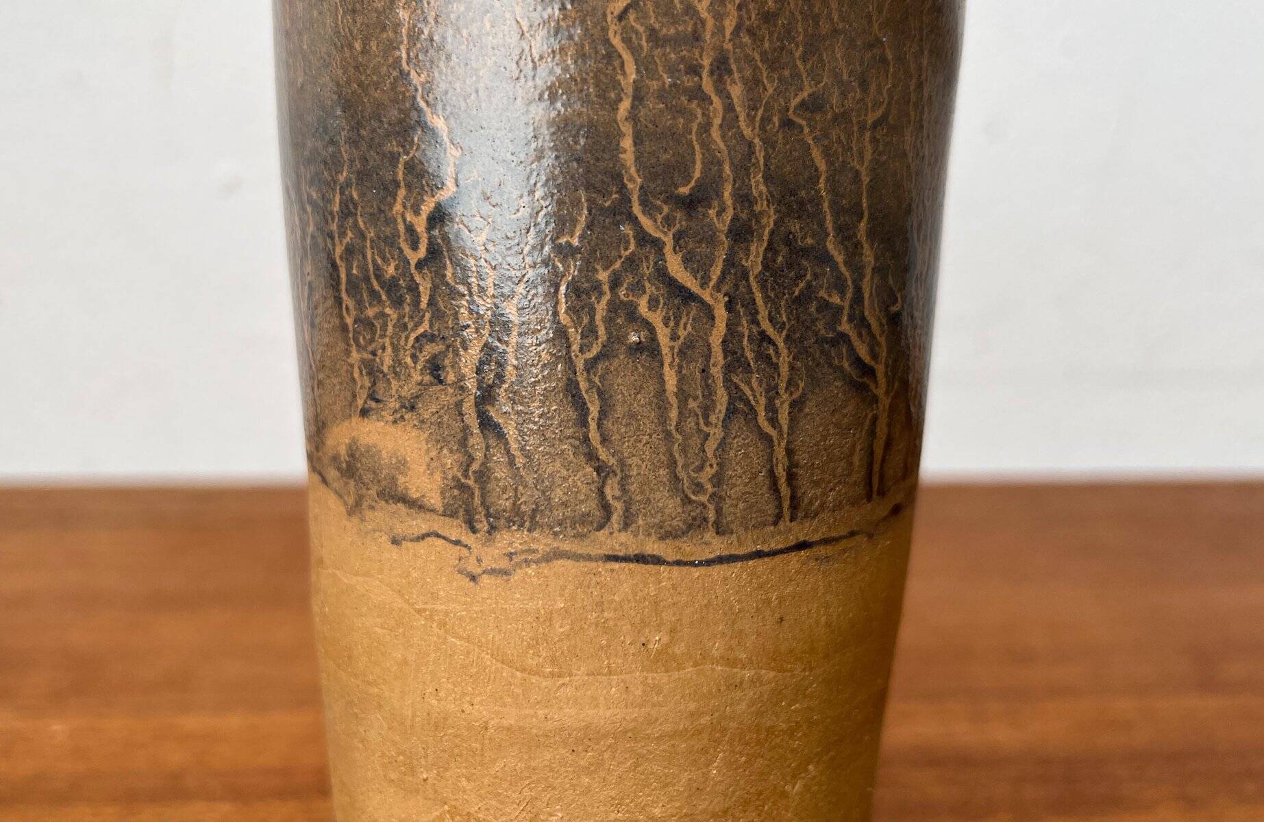 Vintage German brutalist studio pottery vase, 1979