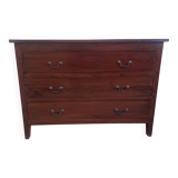 Three-drawer chest of drawers in exotic wood