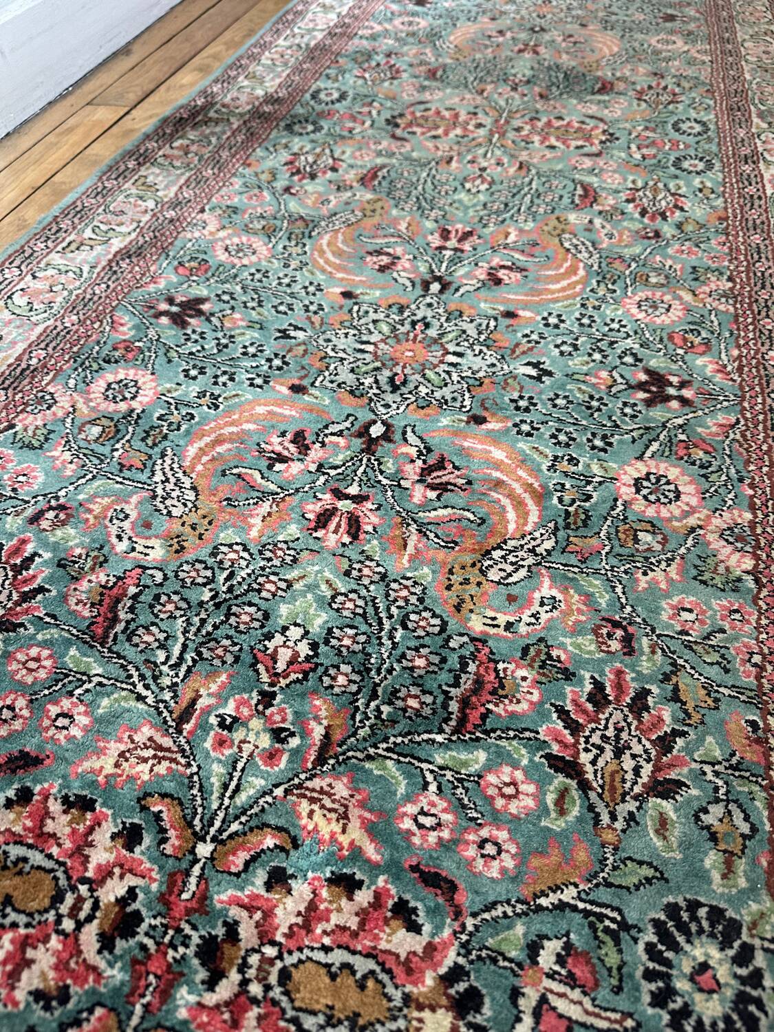 Antique Indian runner rug 301x81