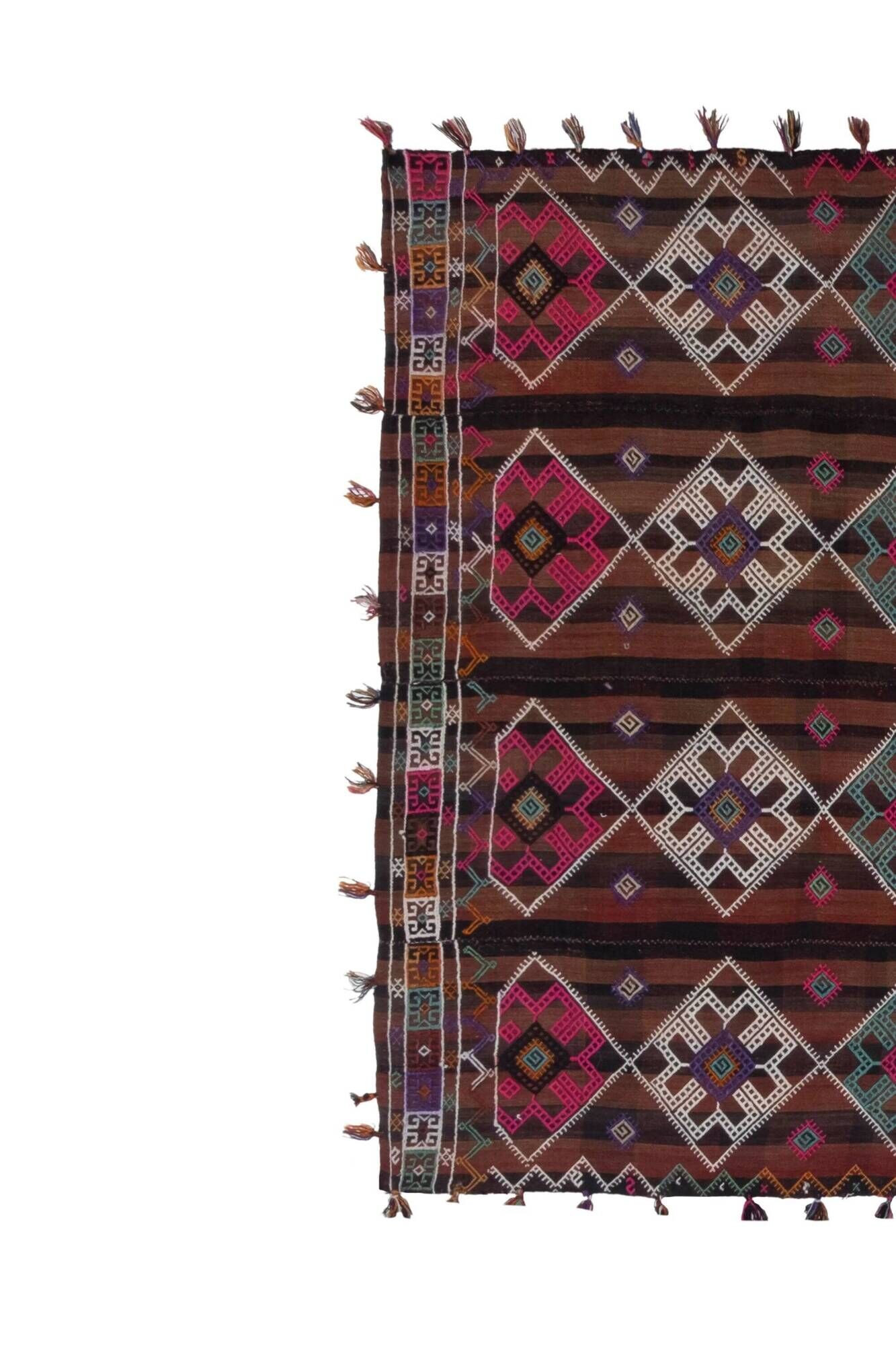 Vintage Turkish kilim, handwoven, 162x323 cm.