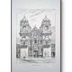 Imprimée en 1894, la cathédrale de Cuzco, Pérou.