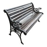Black 60's cast iron and wood bench