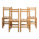 Set of four solid pine chairs by Maison Regain.