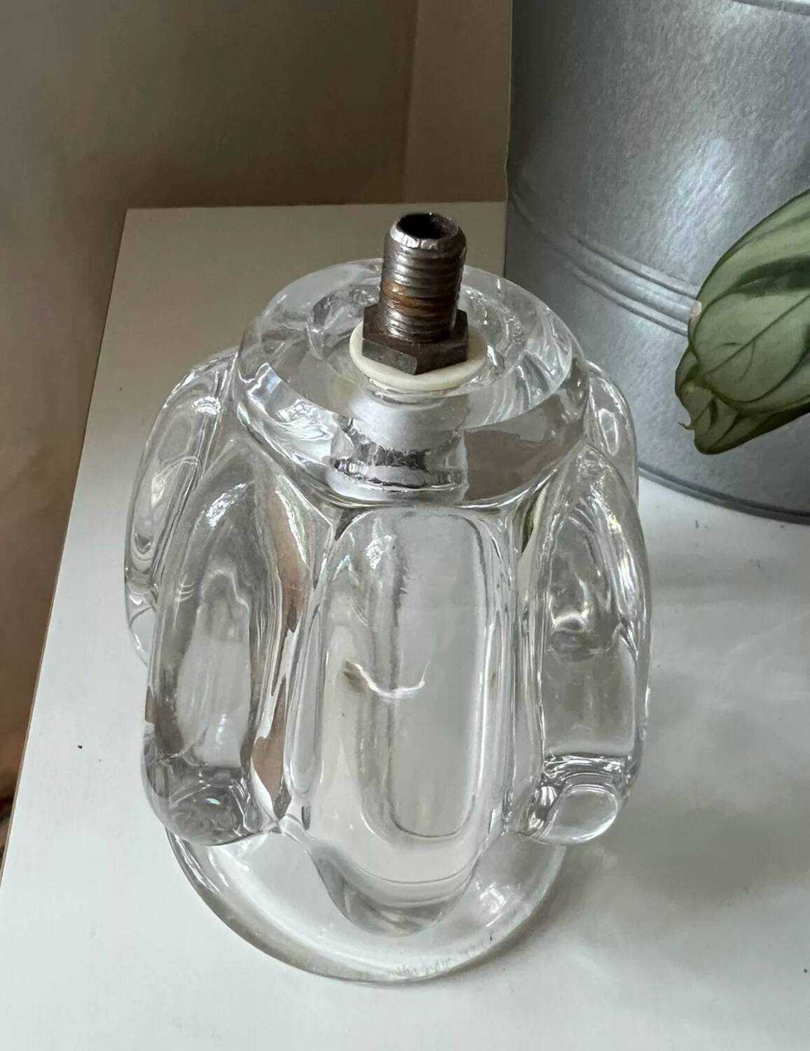 Pied de lampe en cristal style Daum Baccarat 1940