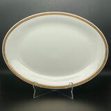 Oval serving dish Limoges gold edging