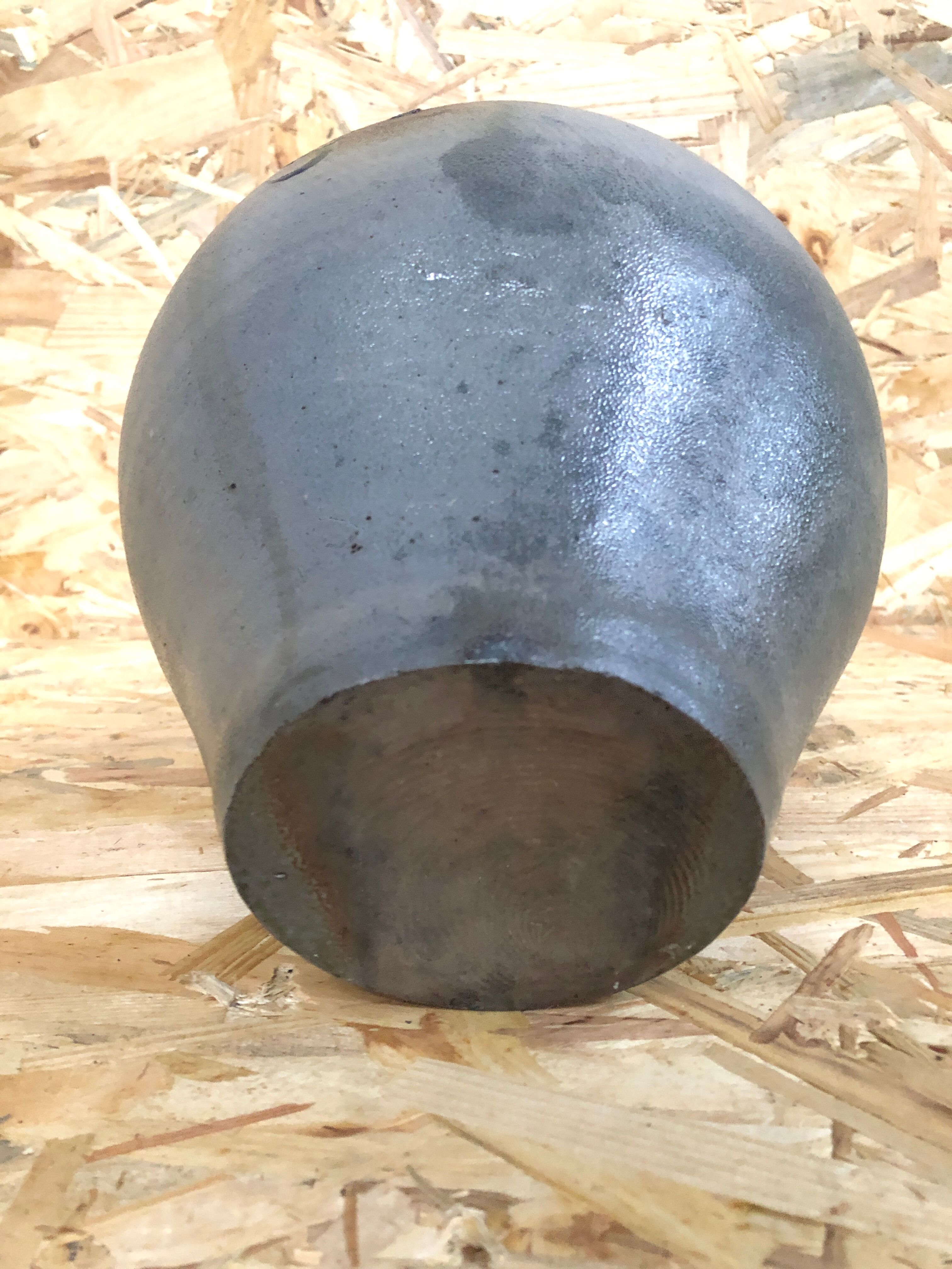 Old jar oilstone sandstone blue alsace decoration xixth vintage