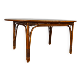 Table de Repas Vintage Ovale en Bambou et Rotin 1980