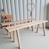 Set of 2 Scandinavian solid wood benches
