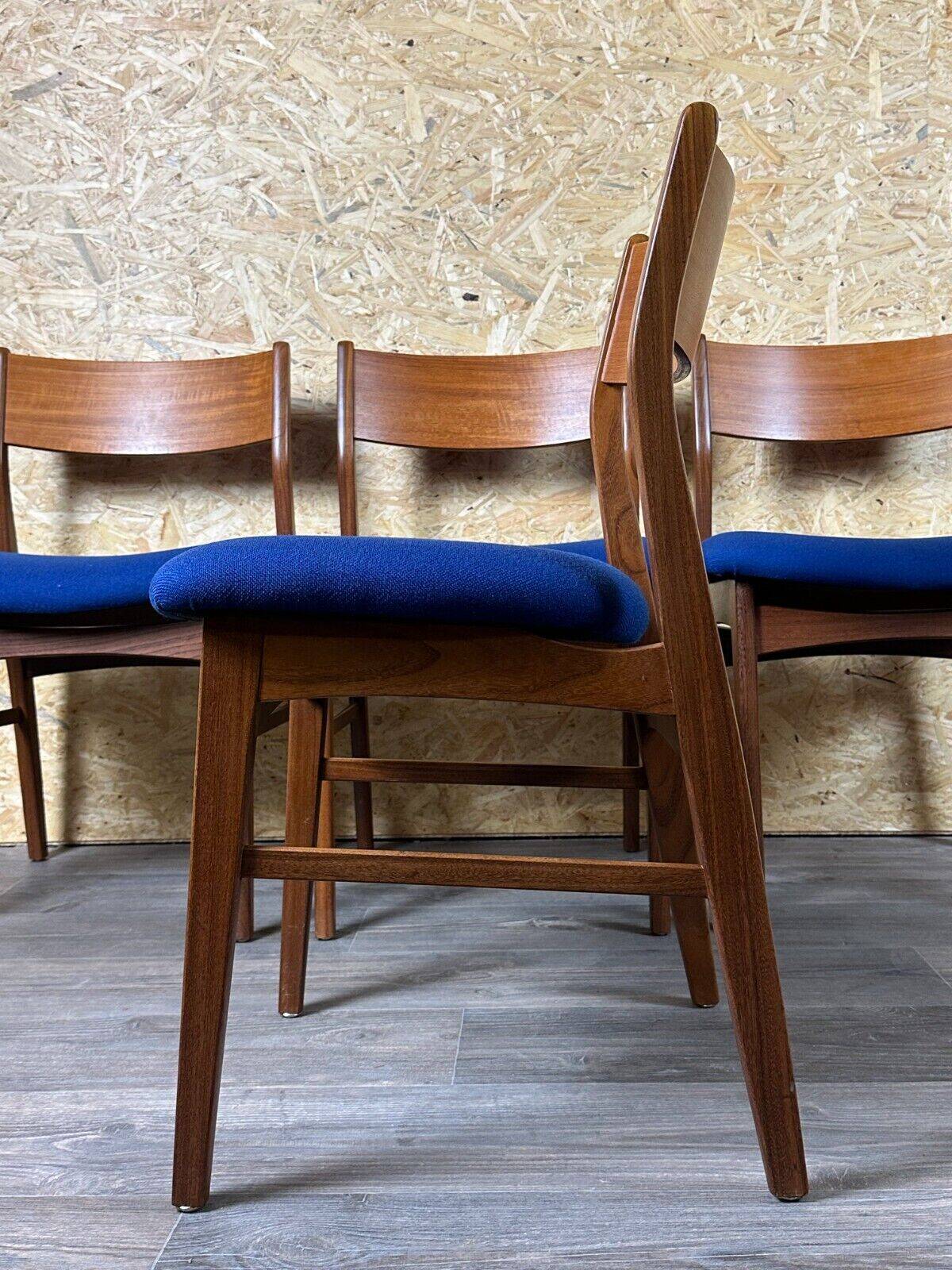 4x 60s 70s Teak Chair Dining Chair Danish Modern Design Denmark