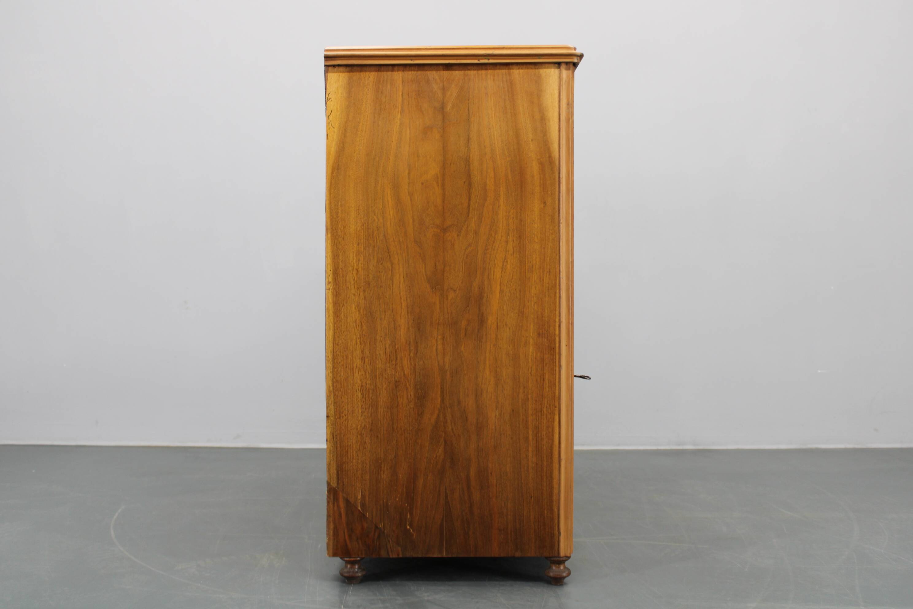 Antique Cabinet in Walnut Finish, Czechoslovakia