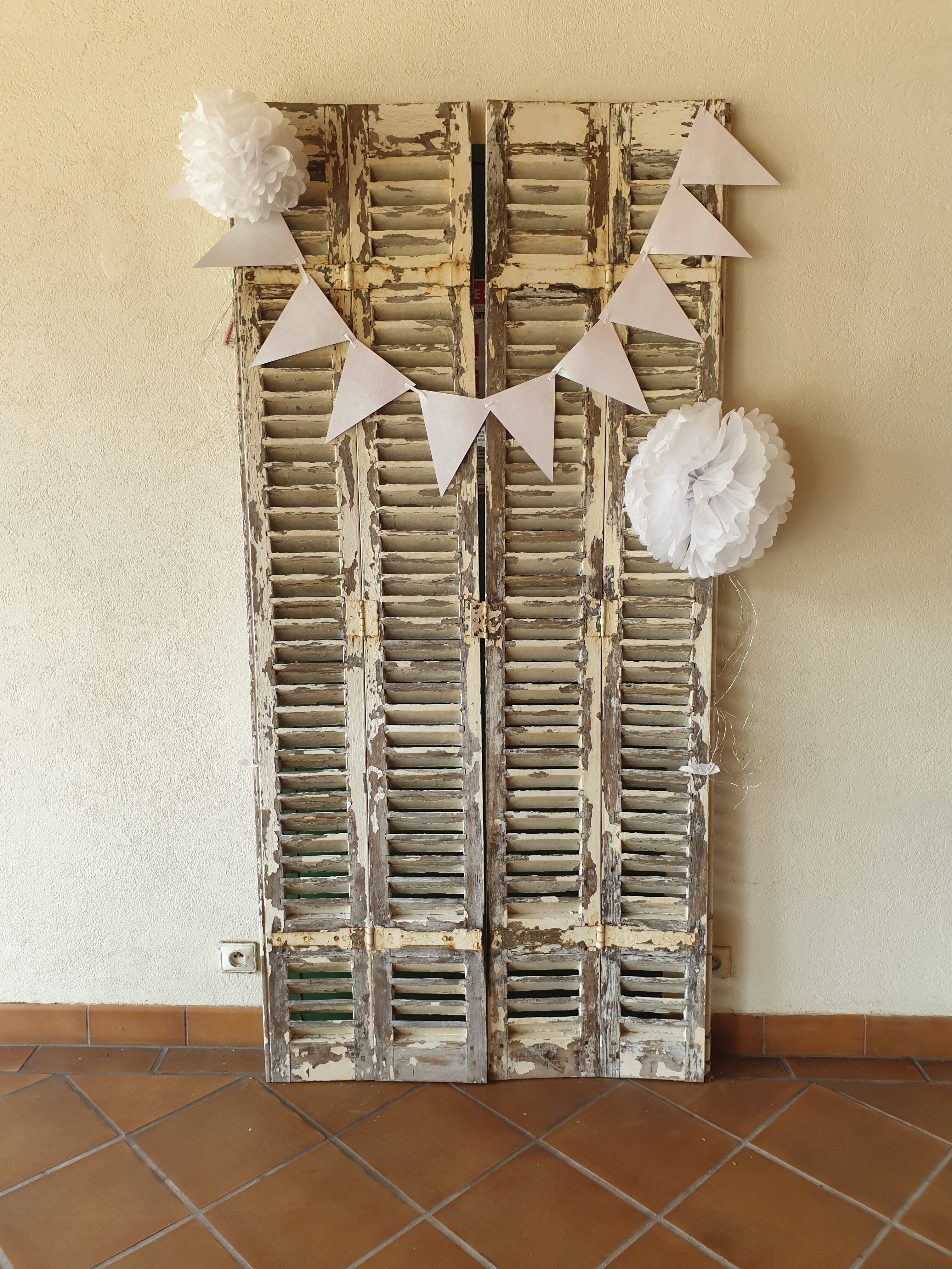 Pair of old wooden shutters