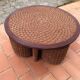 Living room set, vintage rope coffee table with 4 stools 1950