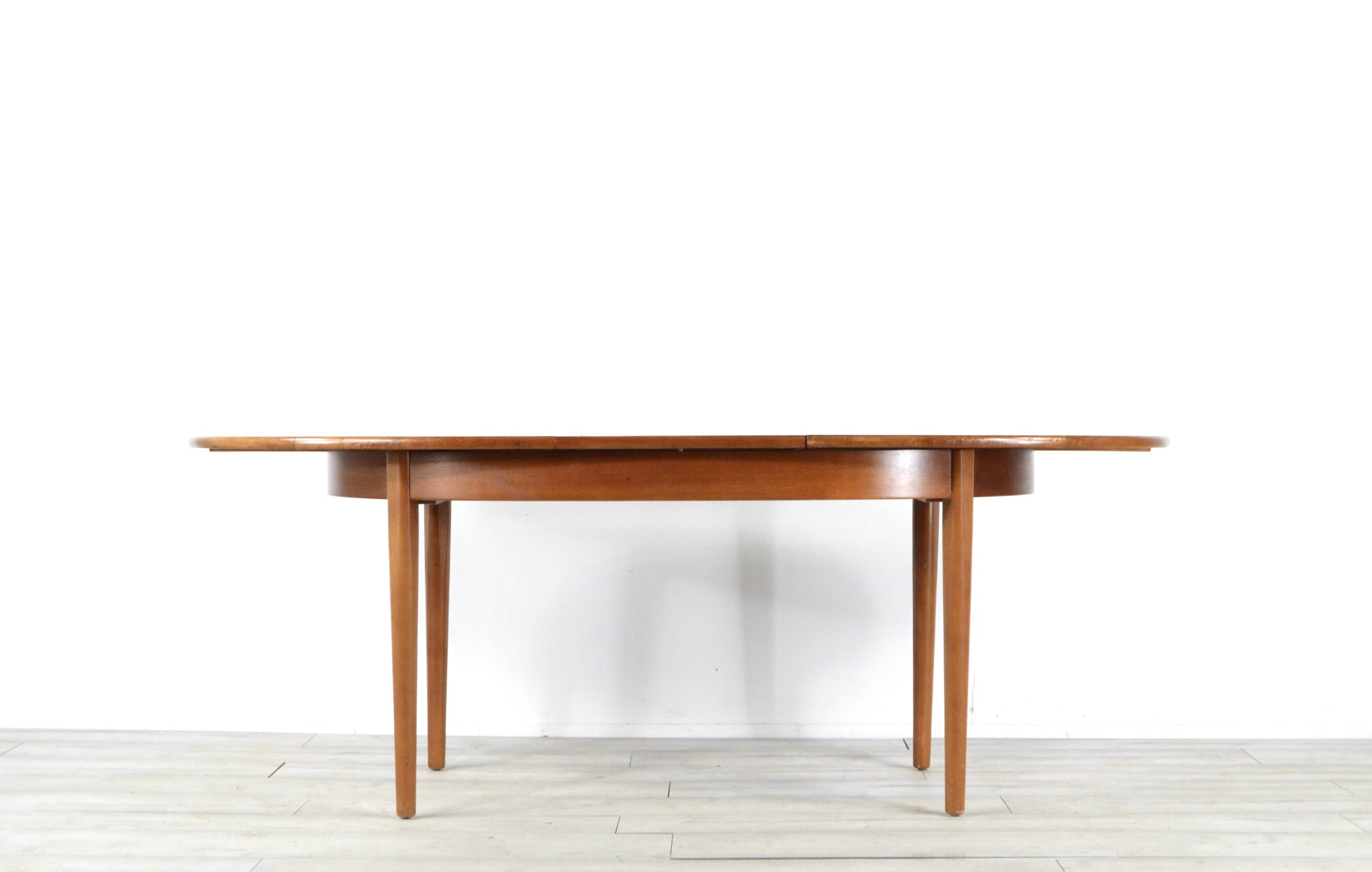 Table à manger extensible vintage en teck d'inspiration danoise