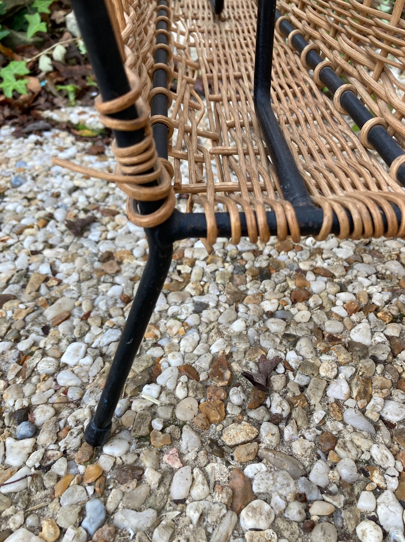 Raoul Guys vintage wicker magazine holder