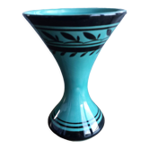 Signed vase numbered turquoise