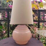 Lampe art déco en verre rose
