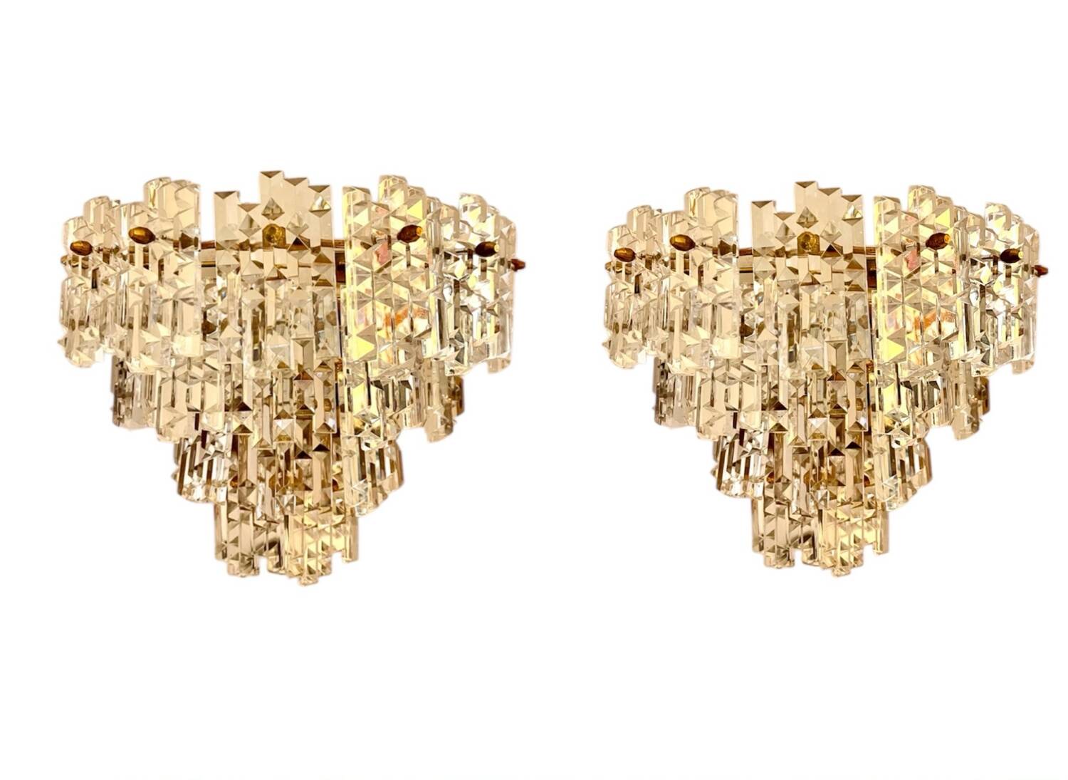 Pair of Kinkeldey 4-tier wall lights, 1970