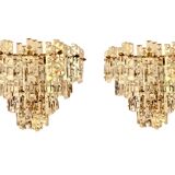 Kinkeldey crystal 4-tier wall lights! 1970s