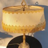 1960 neo-classical bubbly lampshade and fringed lampshade