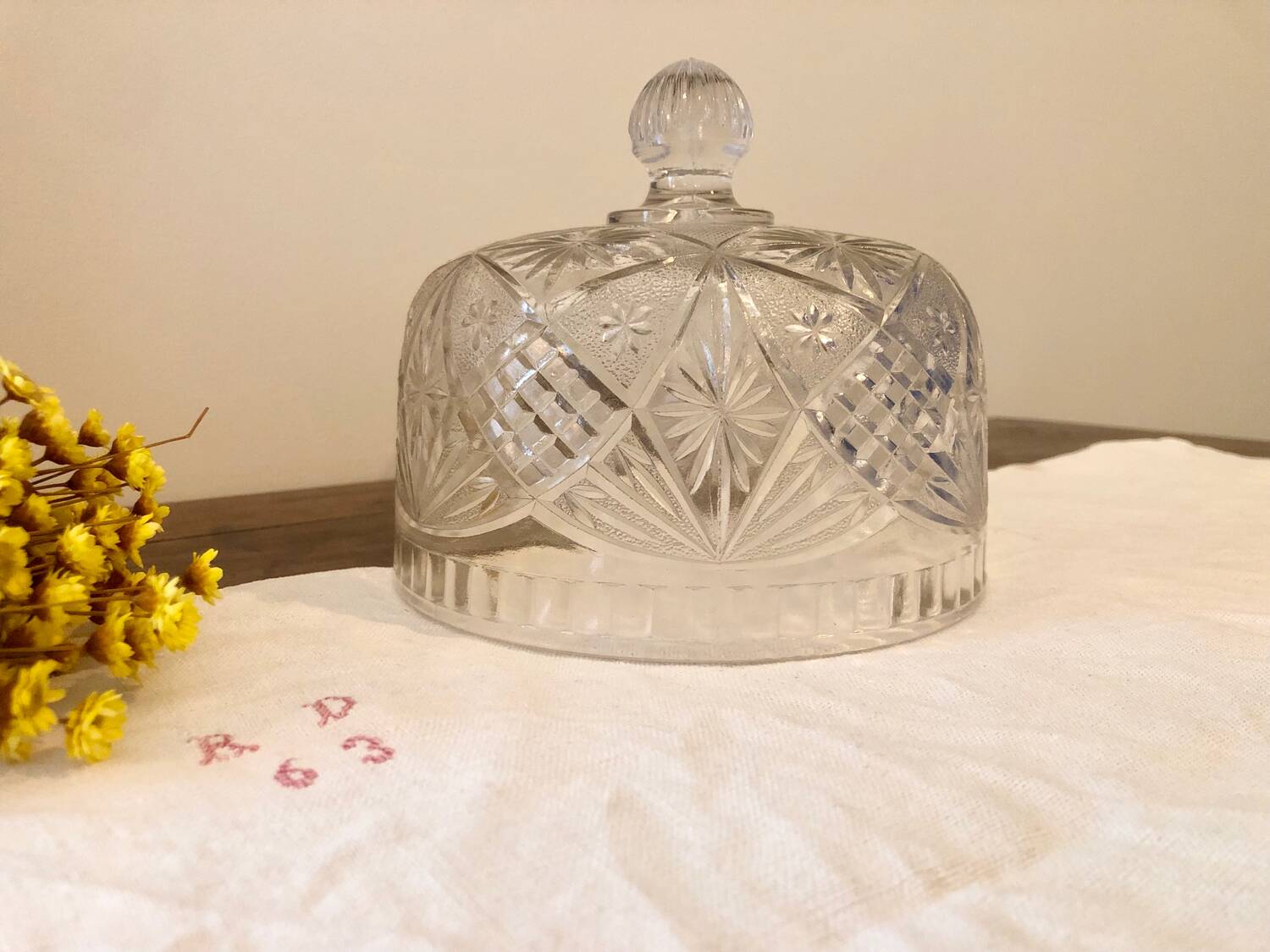 Antique bell jar made of molded glass