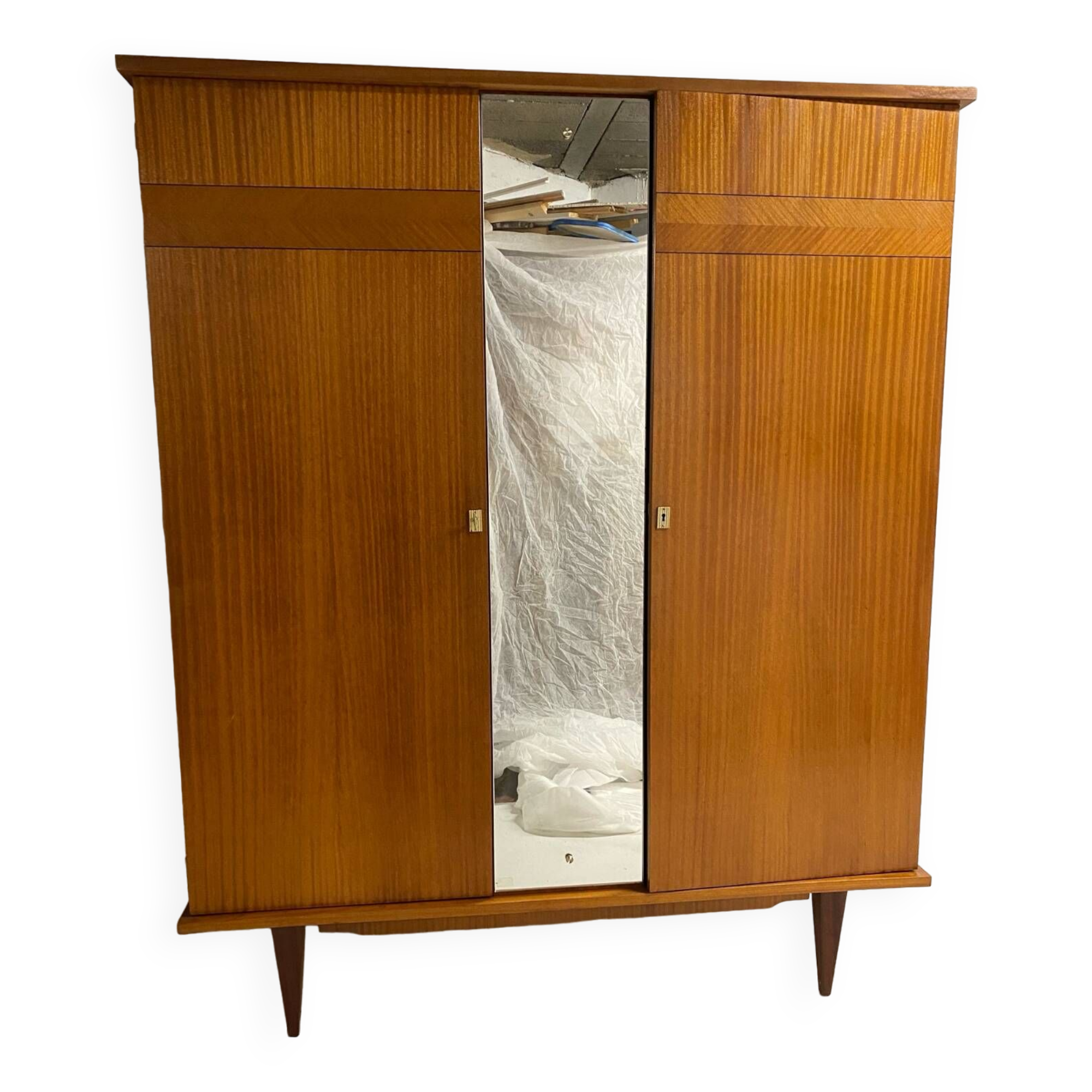 Vintage wardrobe with compass feet from the 60s