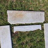 White marble fireplace mantel