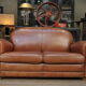 Vintage 3-seater leather club sofa