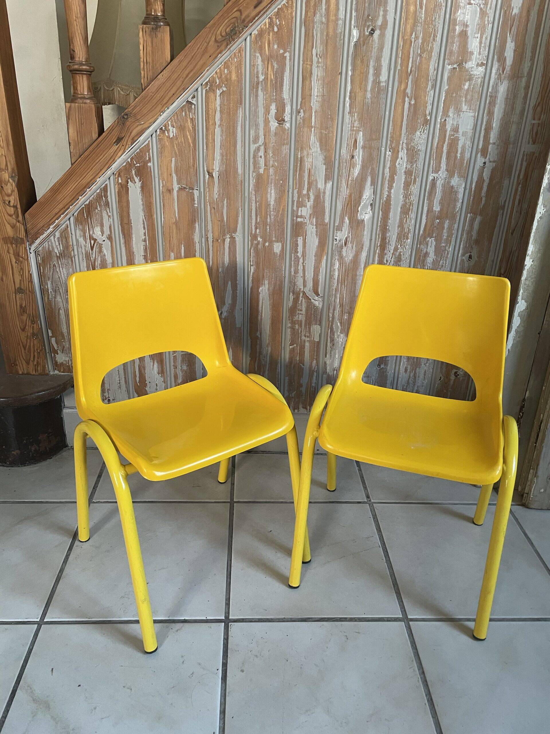 Pair of yellow chairs