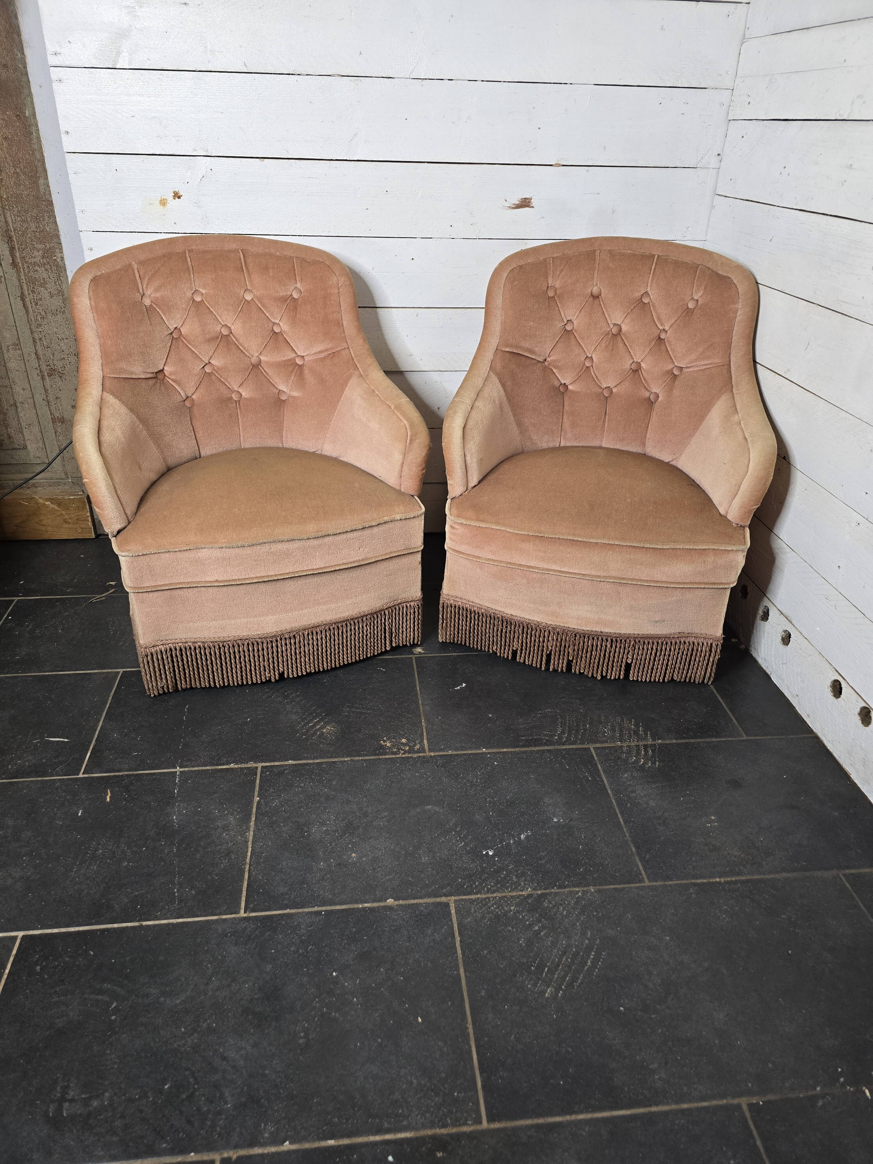 Pair of toad armchairs