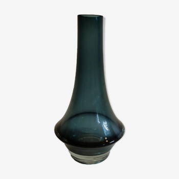 Vase bleu pétrole, numéroté avec stylo diamant, du finlandais Rimini Lassi